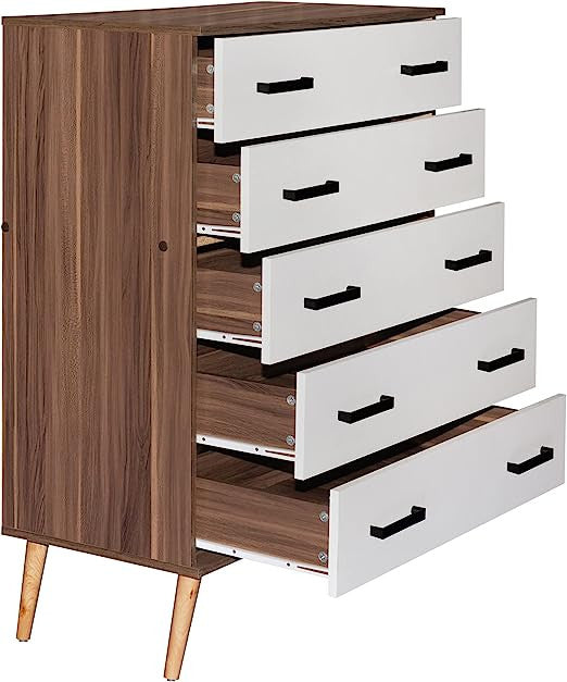Go Green Woods Eli Mid-Century Modern 5 Drawer Chest