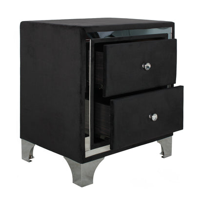 Go Green Woods Monica Velvet Upholstered 2 Drawer Nightstand
