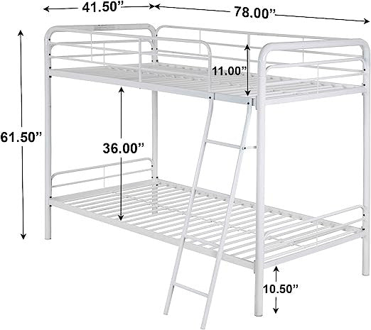 Go Green Woods Twin over Twin Metal Bunk Bed