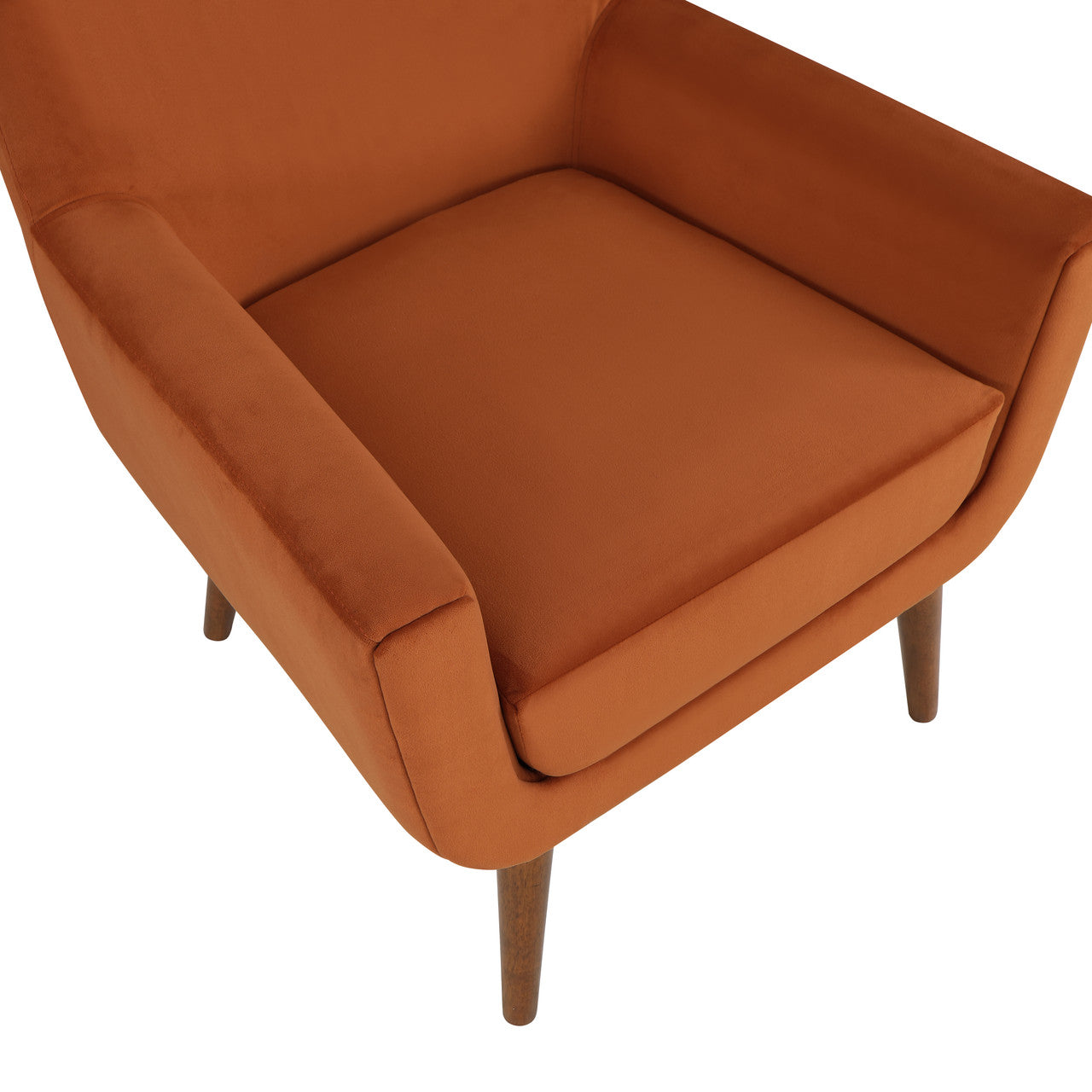 Astrid Burnt Orange Velvet Mid-Century Arm Chair