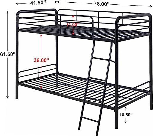 Go Green Woods Twin over Twin Metal Bunk Bed