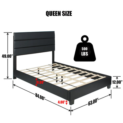 Go Green Woods Napoli Faux Leather Upholstered Platform Bed Queen