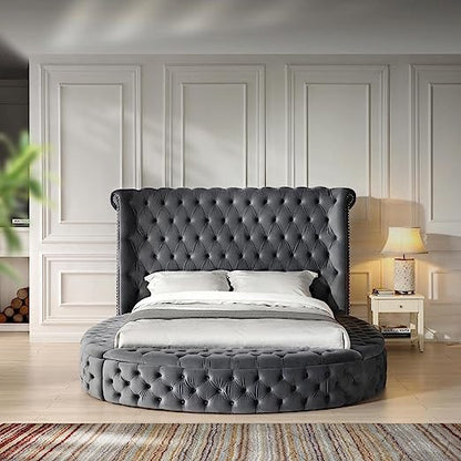 Go Green Woods Elizabeth Upholstered Round Storage King Bed