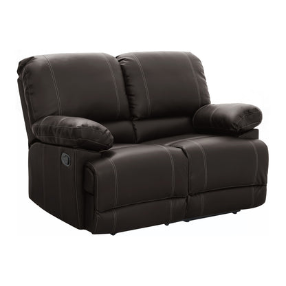 Dark Brown Double Reclining Faux Leather Loveseat