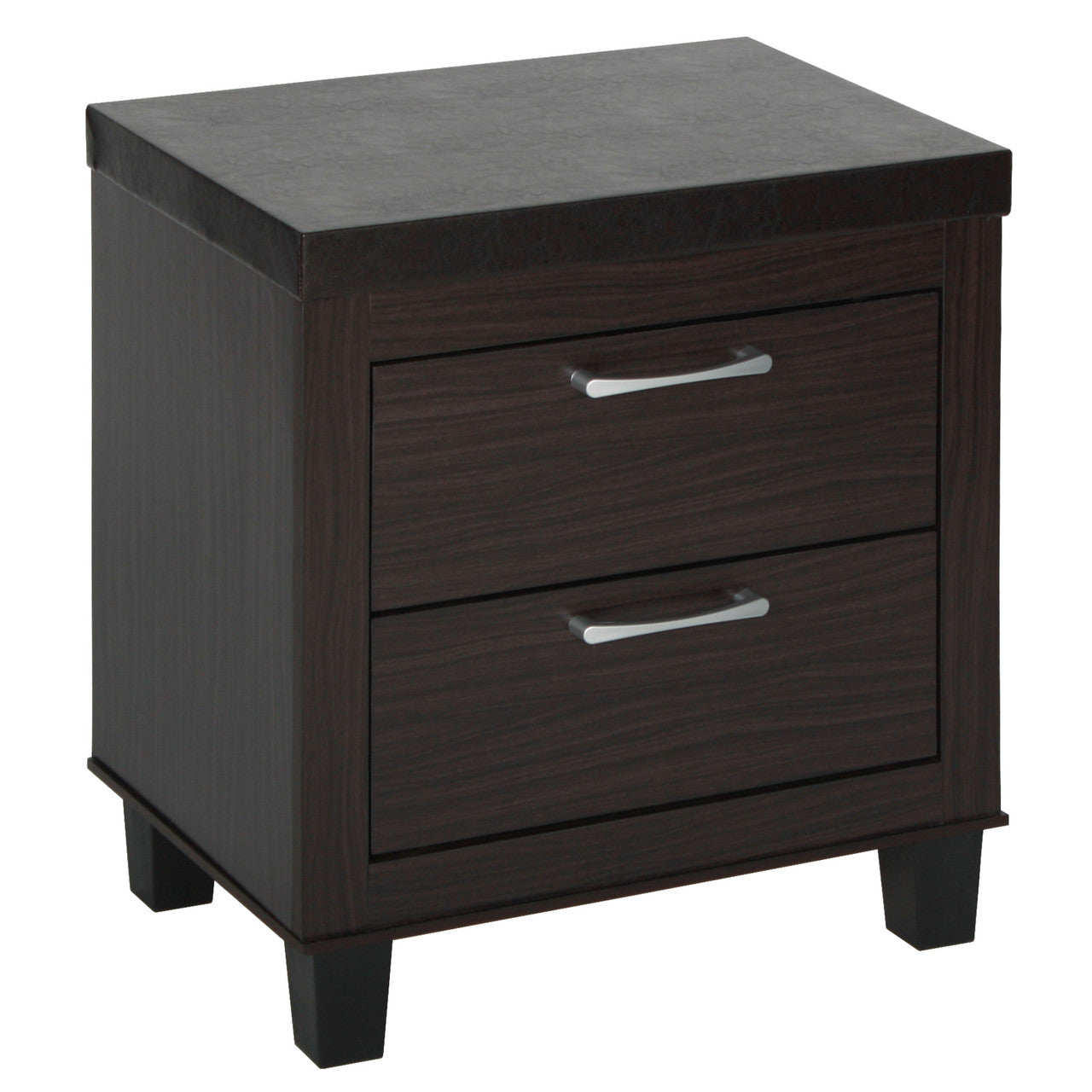 Go Green Woods Elegant Mid Century Modern 2 Drawer Nightstand