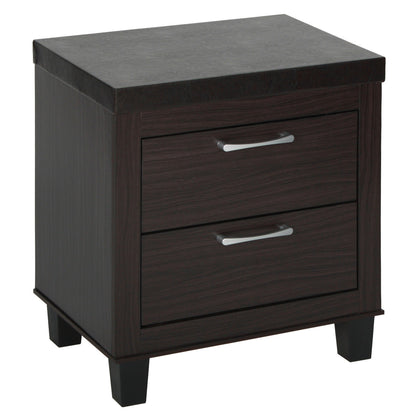 Go Green Woods Elegant Mid Century Modern 2 Drawer Nightstand
