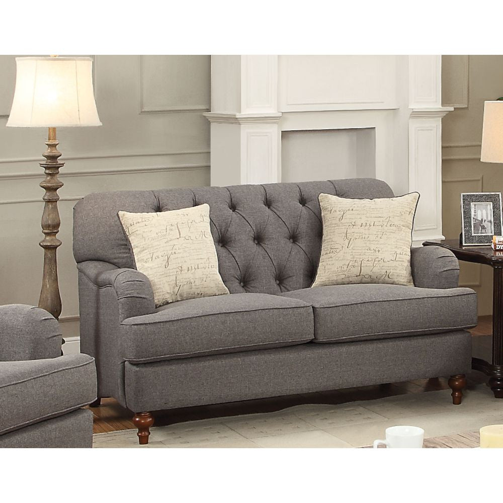 Gray Linen Zapata Loveseat