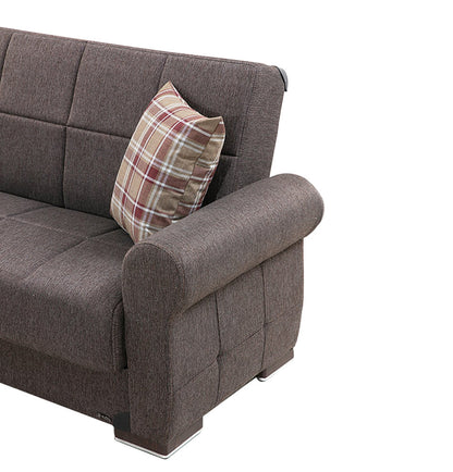 Silva Brown PU Leatherette Loveseat