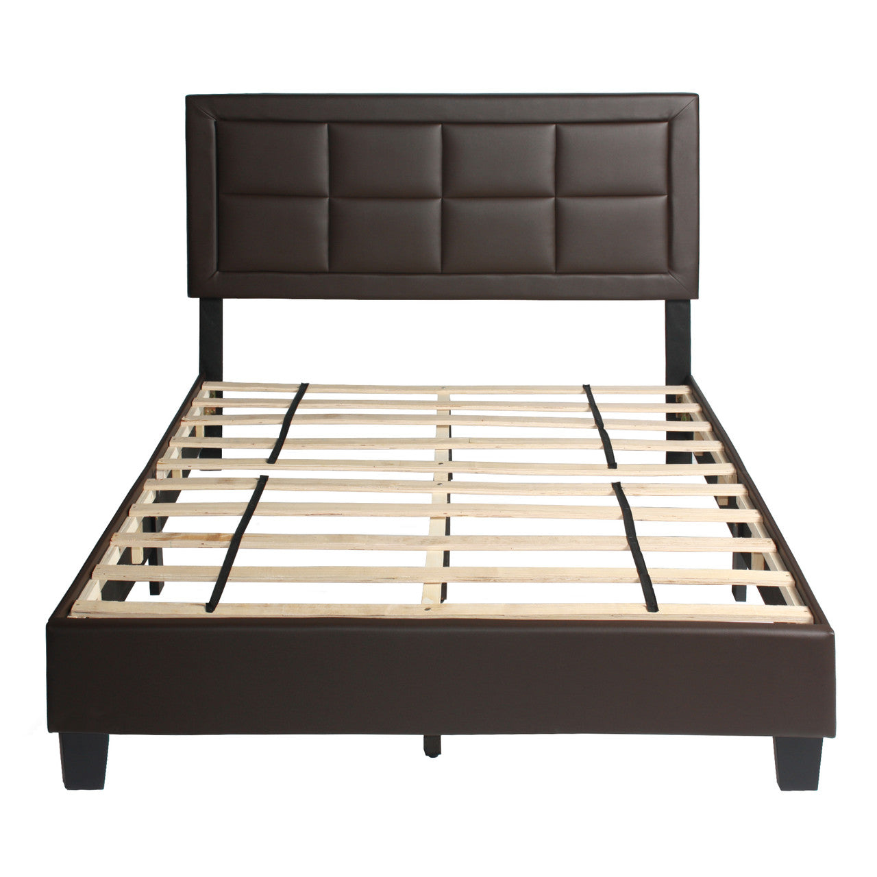 Go Green Woods Elegant Faux Leather Upholstered Panel Bed Full