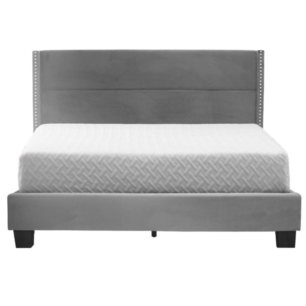 Go Green Woods Giulia Velvet Upholstered Full Platform Panel Bed