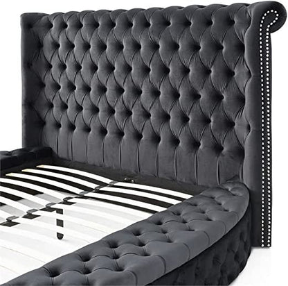 Go Green Woods Elizabeth Upholstered Round Storage King Bed