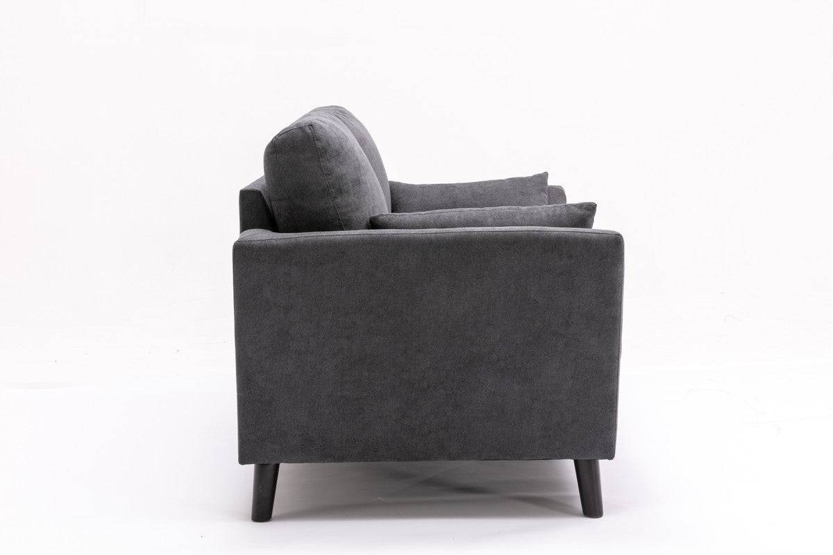 Damian Gray Velvet Fabric Loveseat