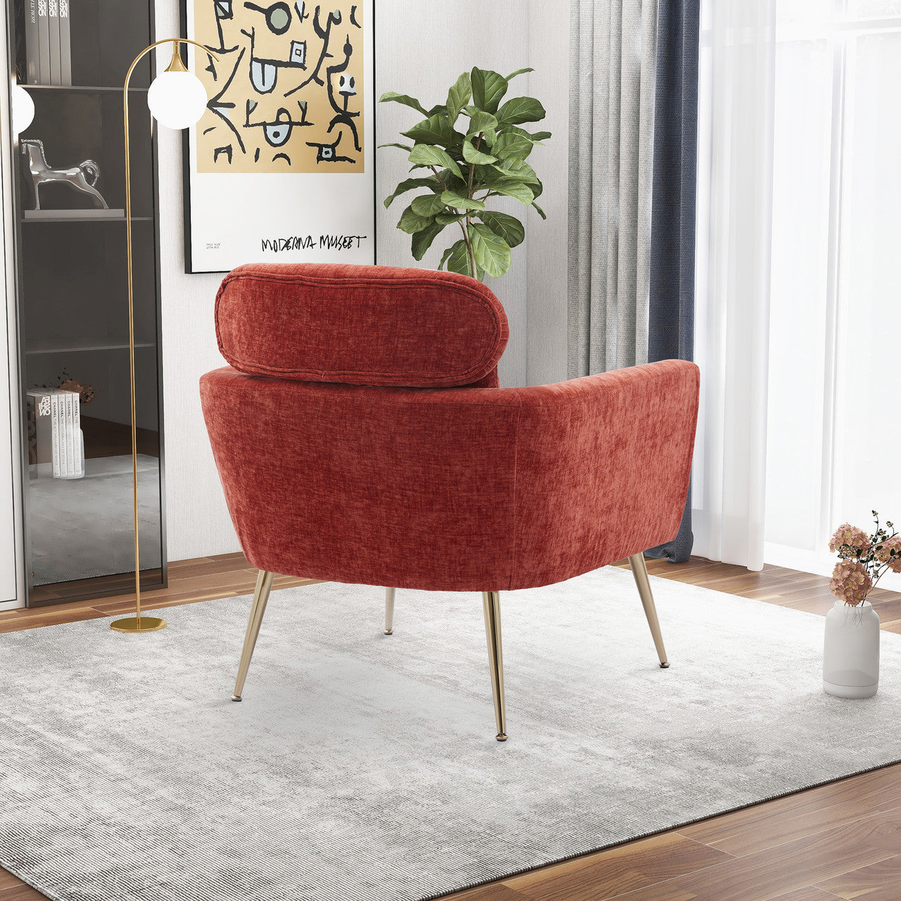 Terracotta Chenille Leisure Chair