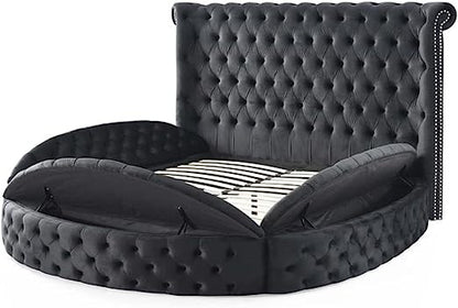 Go Green Woods Elizabeth Upholstered Round Storage King Bed