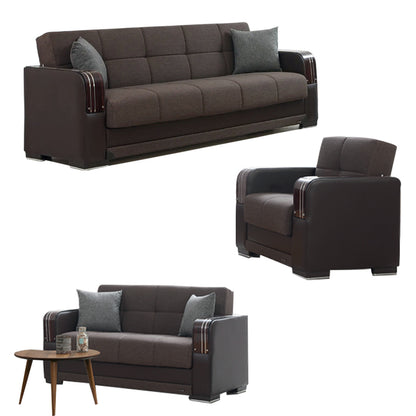 Dykman Brown Fabric Sofa Bed