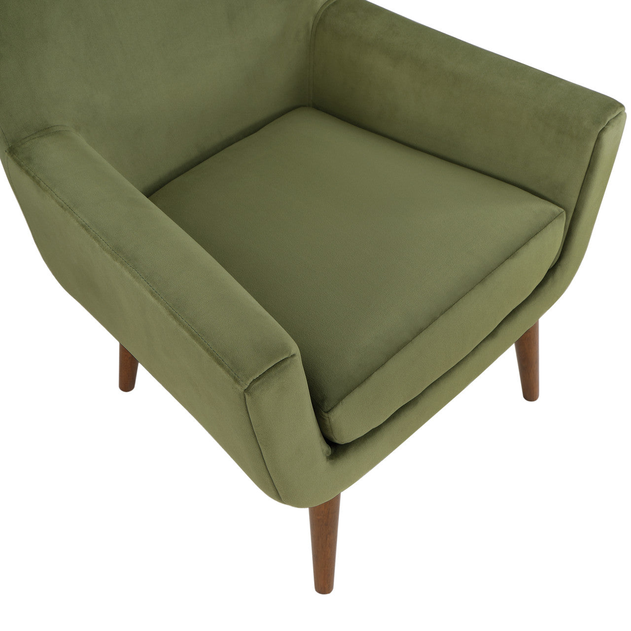 Astrid Green Velvet Mid-Century Arm Chair