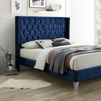 Go Green Woods Alexa Velvet Upholstered Full Platform Bed