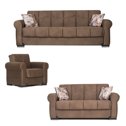 Ana Light Brown Fabric Loveseat