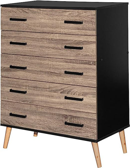 Go Green Woods Eli Mid-Century Modern 5 Drawer Chest