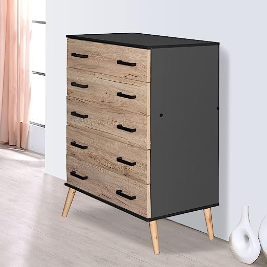 Go Green Woods Eli Mid-Century Modern 5 Drawer Chest