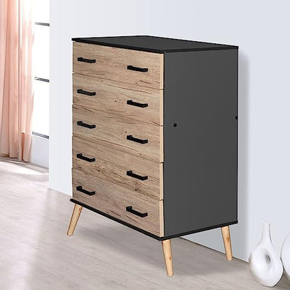 Go Green Woods Eli Mid-Century Modern 5 Drawer Chest