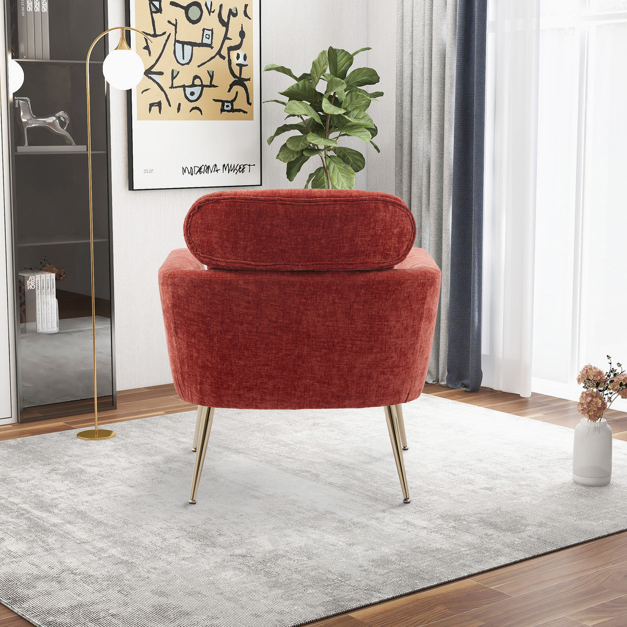 Terracotta Chenille Leisure Chair