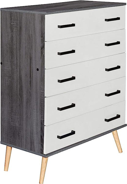 Go Green Woods Eli Mid-Century Modern 5 Drawer Chest