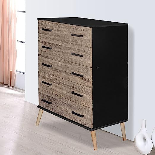 Go Green Woods Eli Mid-Century Modern 5 Drawer Chest