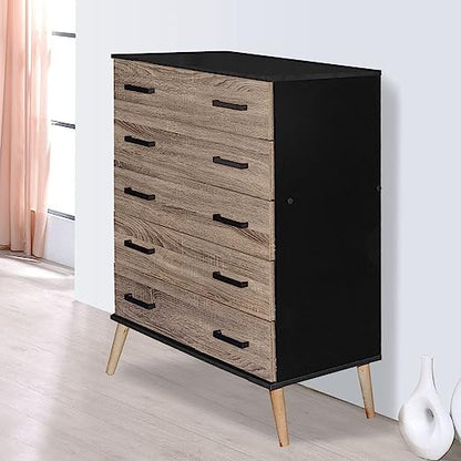 Go Green Woods Eli Mid-Century Modern 5 Drawer Chest
