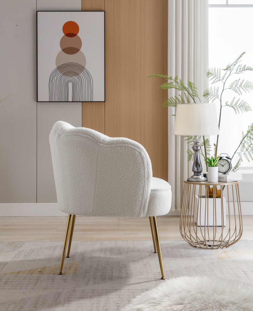 Teddy Gold Leg Shell Chair