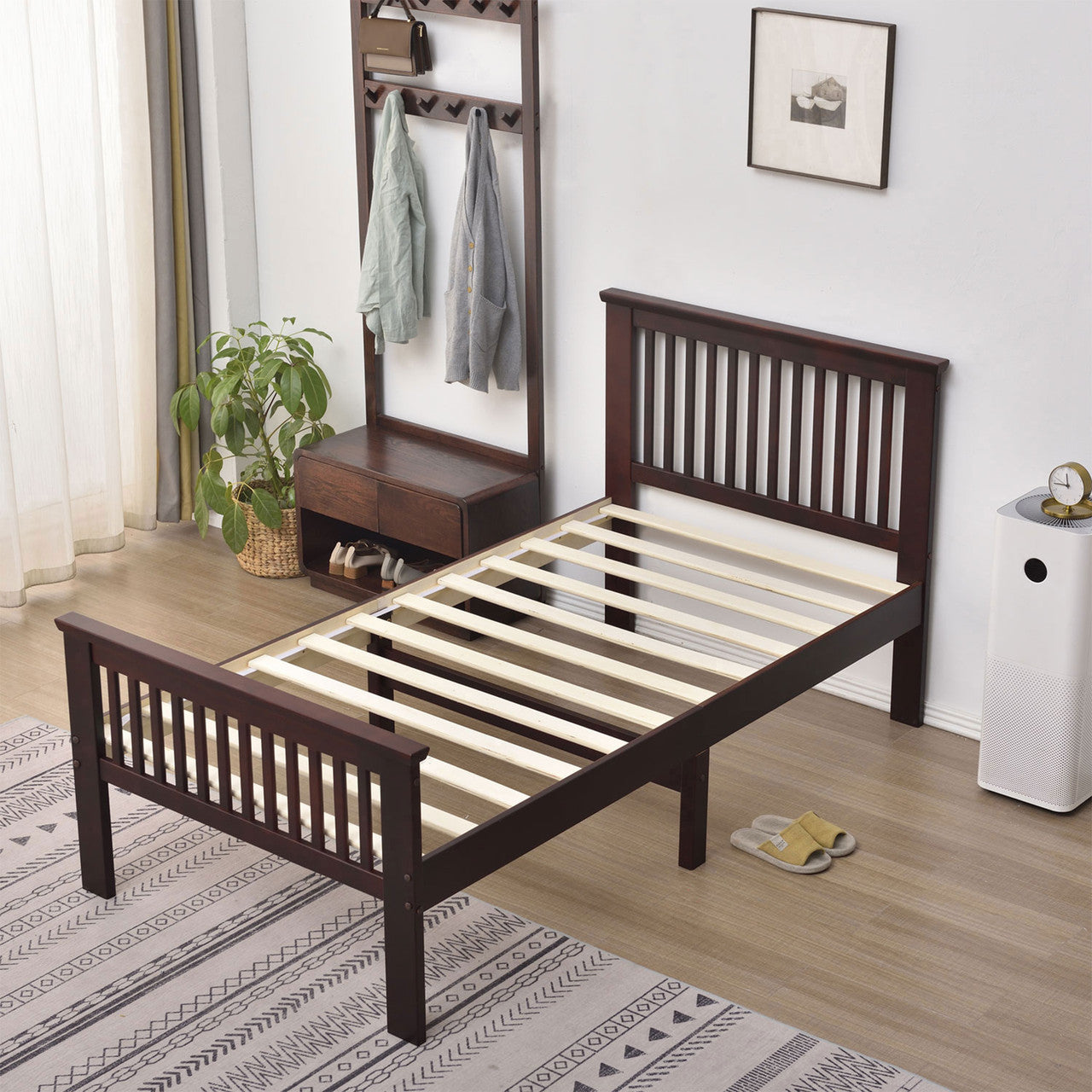 Go Green Woods Jassmine Solid Wood Platform Pine Twin Bed