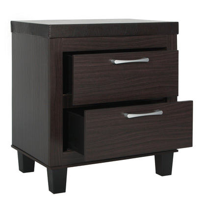 Go Green Woods Elegant Mid Century Modern 2 Drawer Nightstand