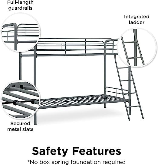 Go Green Woods Twin over Twin Metal Bunk Bed