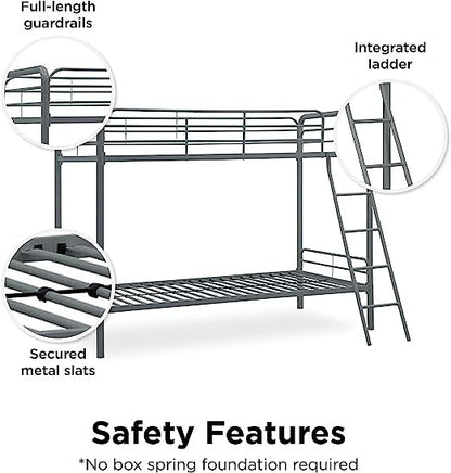 Go Green Woods Twin over Twin Metal Bunk Bed