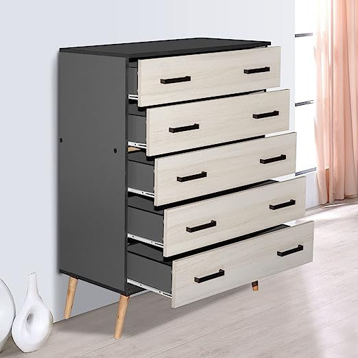 Go Green Woods Eli Mid-Century Modern 5 Drawer Chest