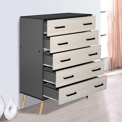 Go Green Woods Eli Mid-Century Modern 5 Drawer Chest