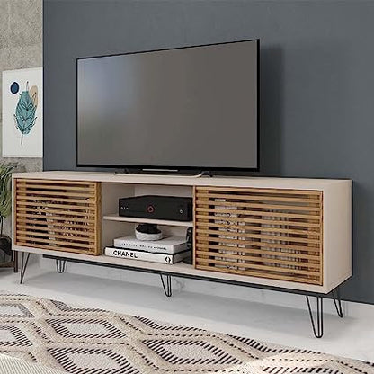 Go Green Woods Frizz Mid-Century Modern TV Stand for 70 Inch TV