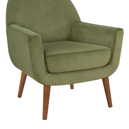 Astrid Green Velvet Mid-Century Arm Chair