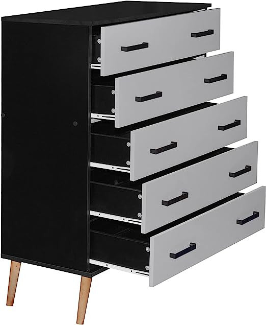 Go Green Woods Eli Mid-Century Modern 5 Drawer Chest