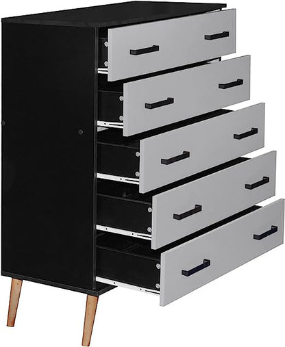 Go Green Woods Eli Mid-Century Modern 5 Drawer Chest