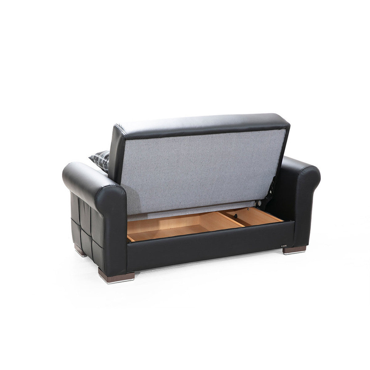 Silva Black PU Leatherette Loveseat