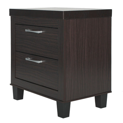 Go Green Woods Elegant Mid Century Modern 2 Drawer Nightstand