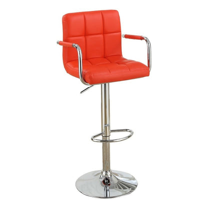 Go Green Woods Adjustable Bartstool with Metal Armrests (Red)