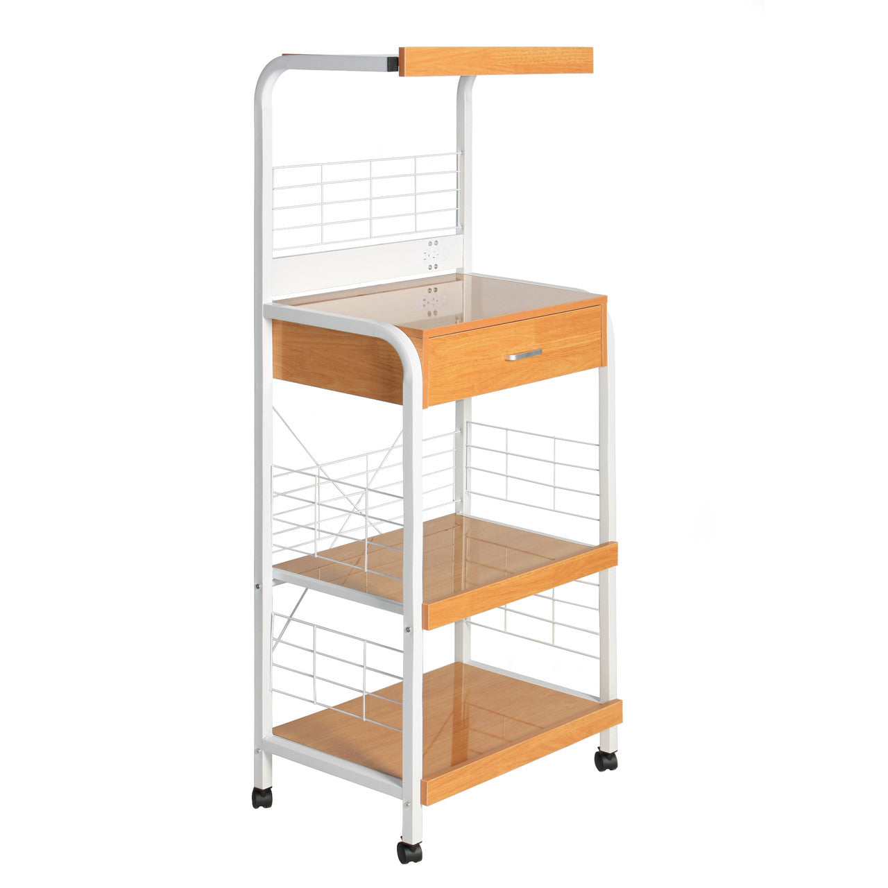Go Green Woods Kristi Metal Frame Microwave Stand with Storage