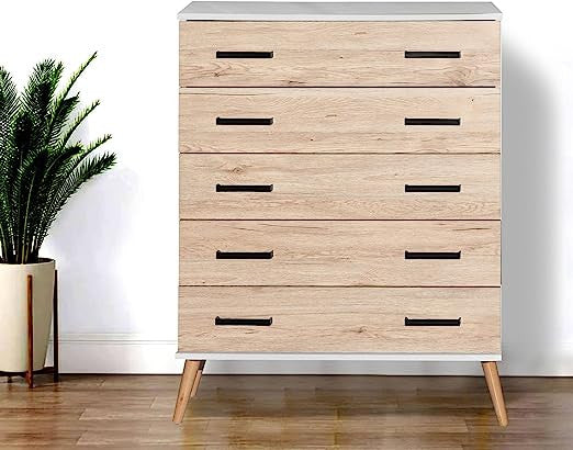 Go Green Woods Eli Mid-Century Modern 5 Drawer Chest