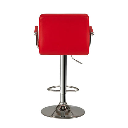 Go Green Woods Adjustable Bartstool with Metal Armrests (Red)