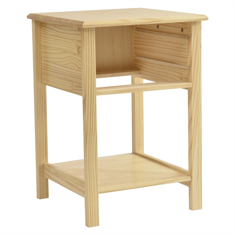Go Green Woods Solid Pine Wood 2 Drawer Nightstand
