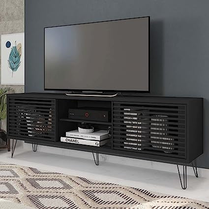 Go Green Woods Frizz Mid-Century Modern TV Stand for 70 Inch TV