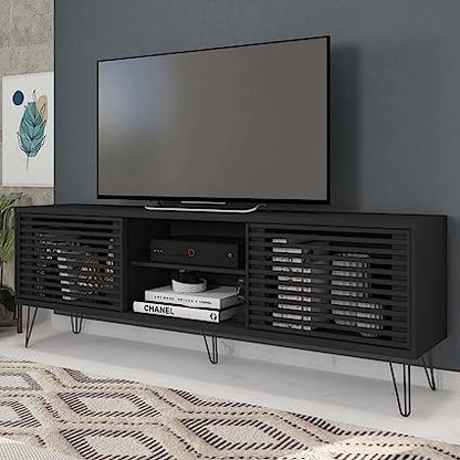 Go Green Woods Frizz Mid-Century Modern TV Stand for 70 Inch TV