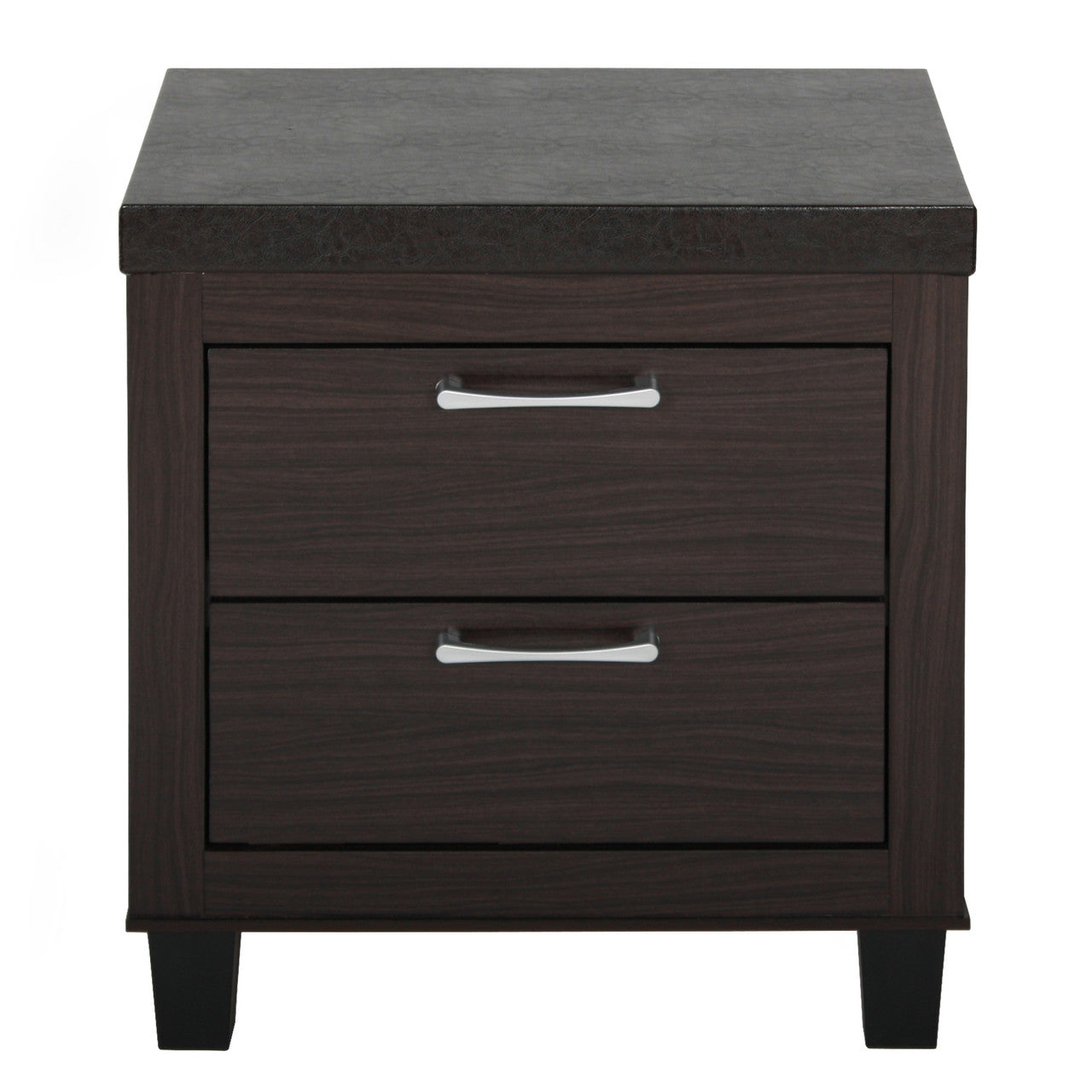 Go Green Woods Elegant Mid Century Modern 2 Drawer Nightstand